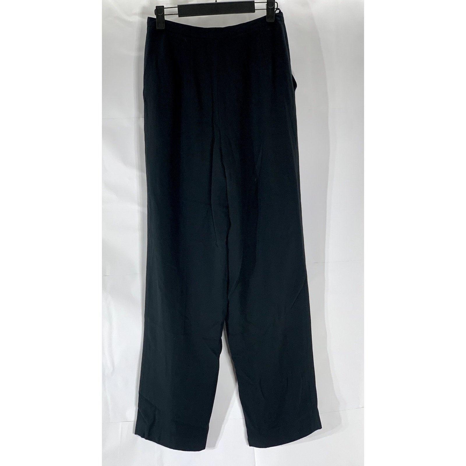 ATRIUM COLLECTION Women’s Black Textured Straight-Leg Pleated Pant SZ 4