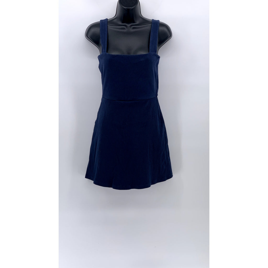 PINK Women's Navy Blue Straight-Neck Sleeveless Short Lined A-Line Dress SZ S