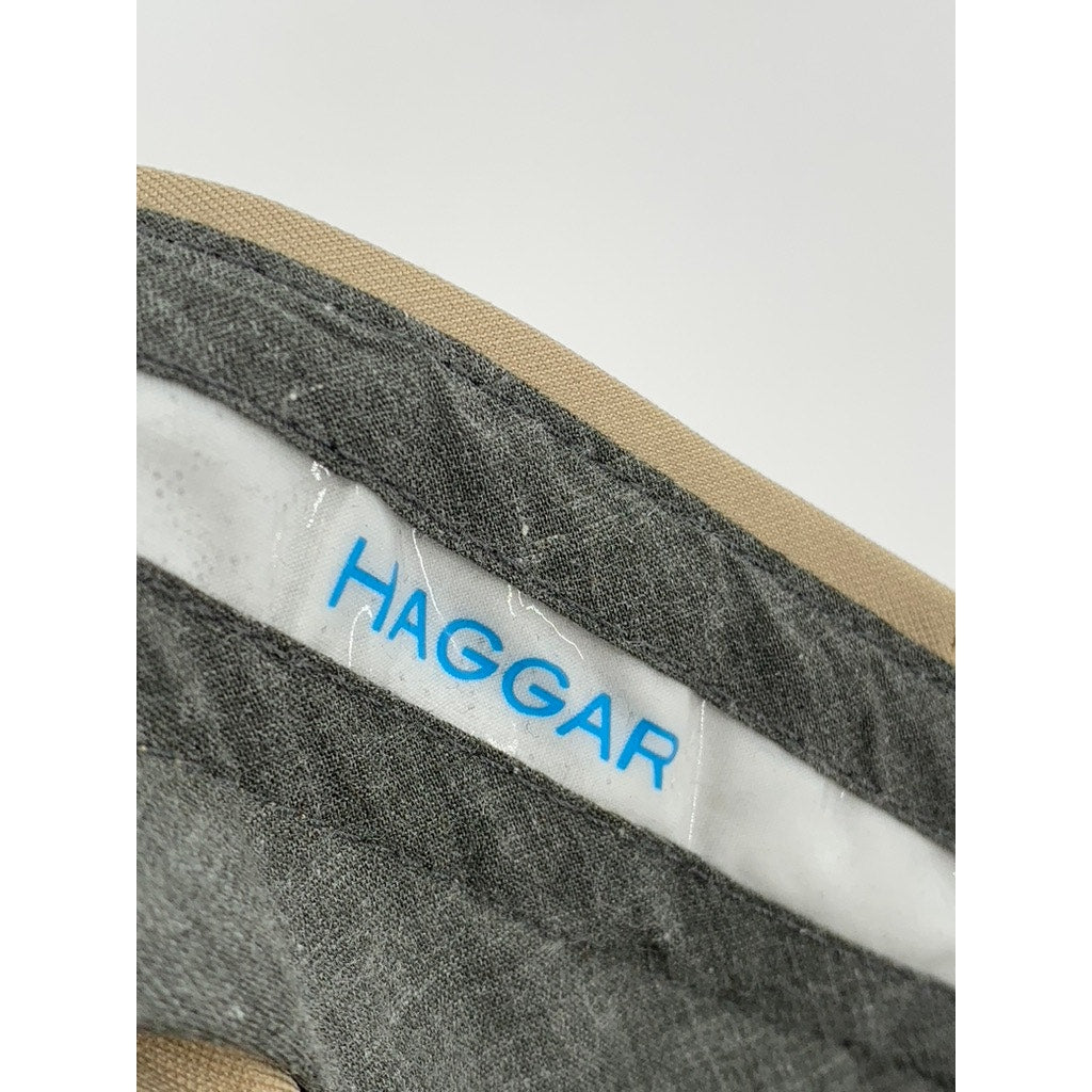 HAGGAR Men's Tan Classic-Fit Straight-Leg Pants SZ 40X32