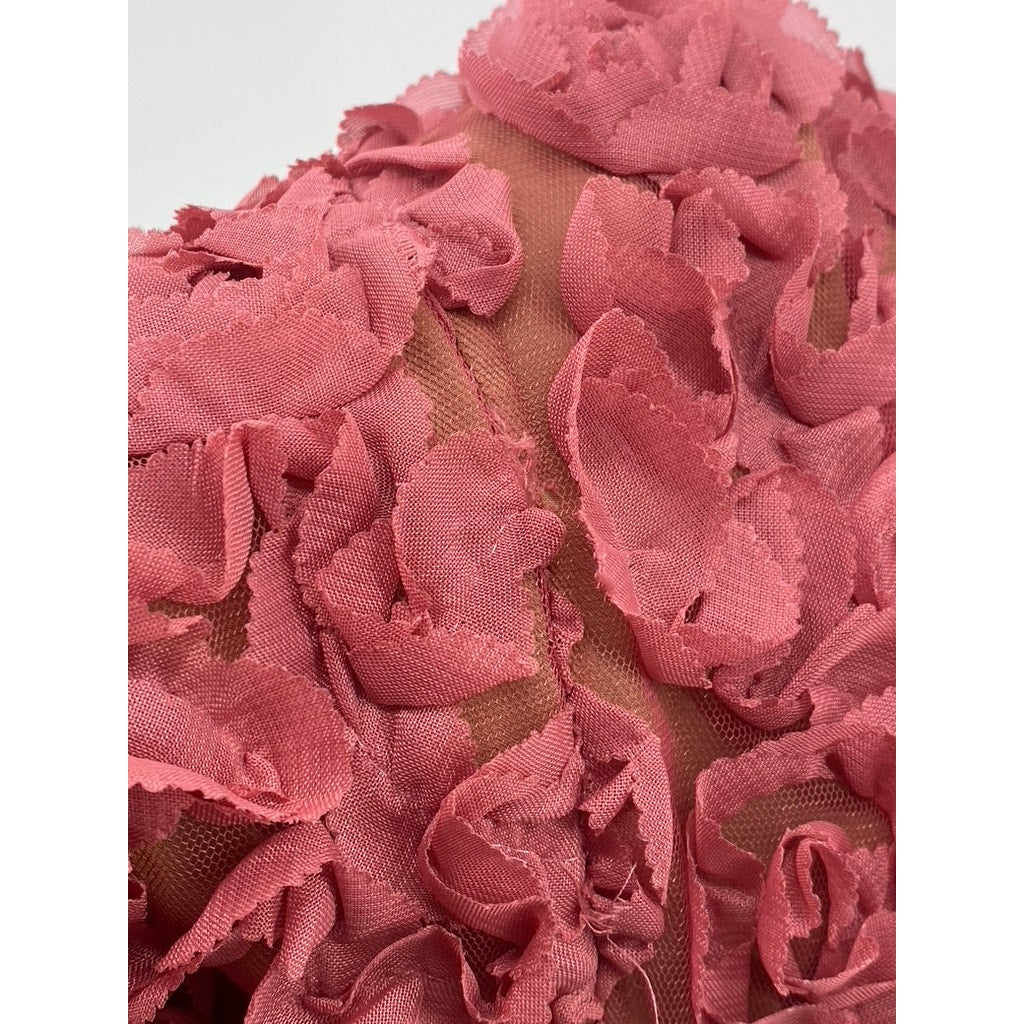 ELLIATT Women’s Pink Bloom Adoration Embroidered Floral Mesh Mini Dress SZ S
