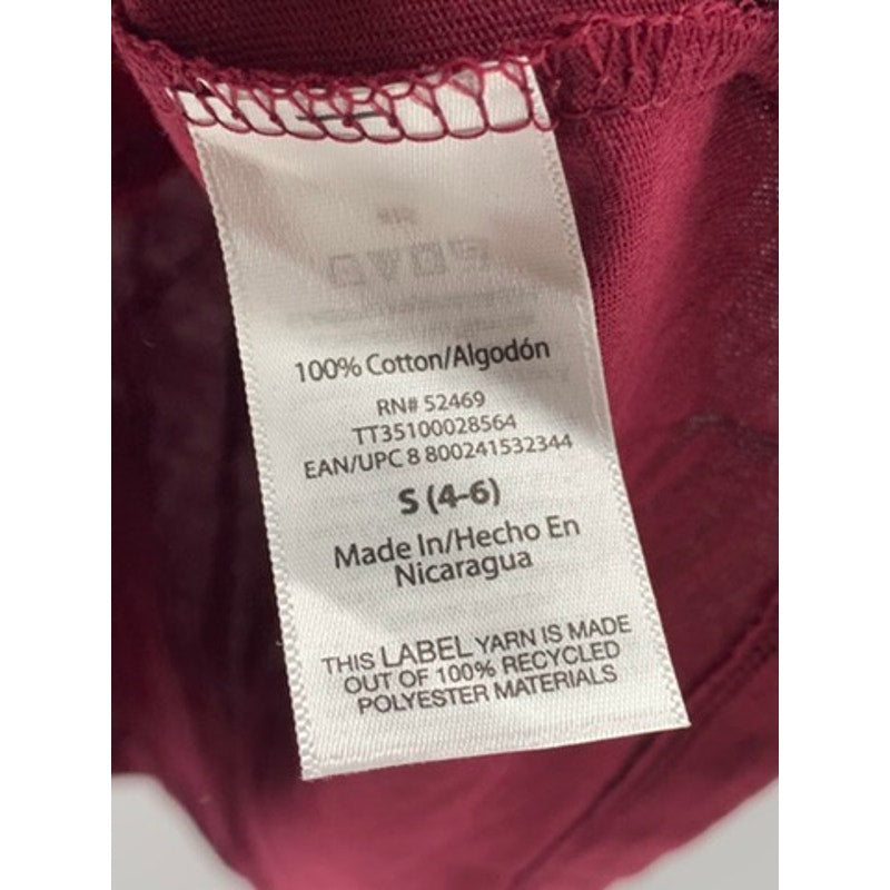 TIME & TRU Women’s Burgundy Long Sleeve Top SZ S