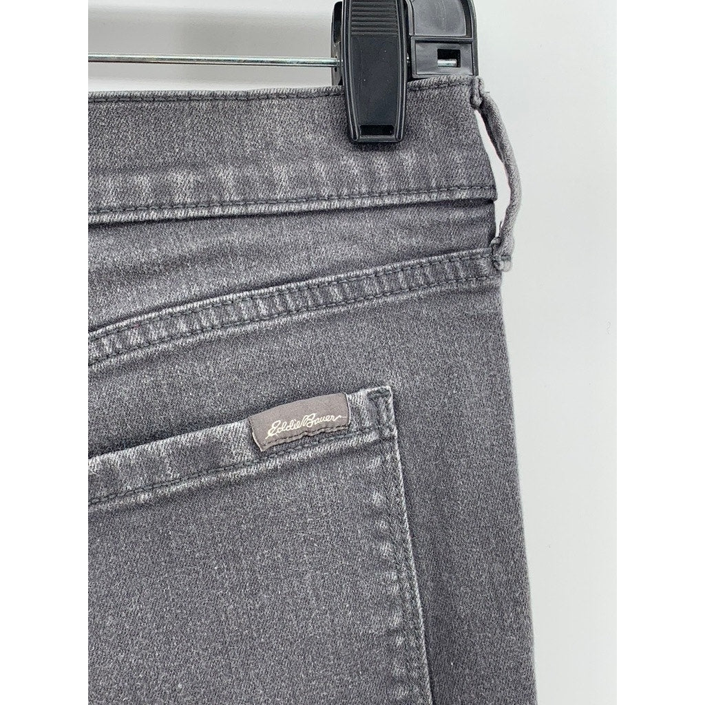 EDDIE BAUER Women's Gray Special Dyed Slim Straight Slightly Curvy Jeans SZ S 4