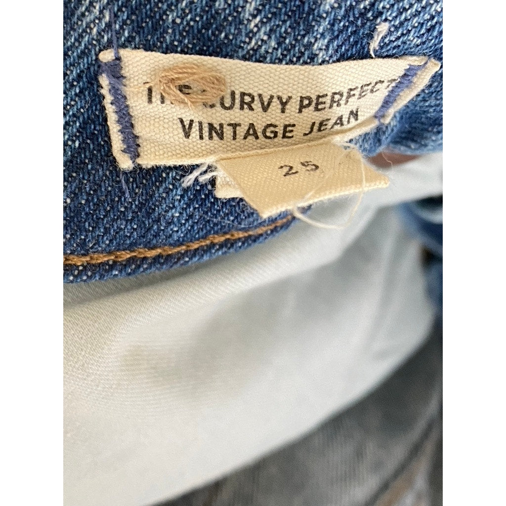 MADEWELL Women's Blue Denim The Curvy Perfect Vintage Regular-Fit Jean SZ 25
