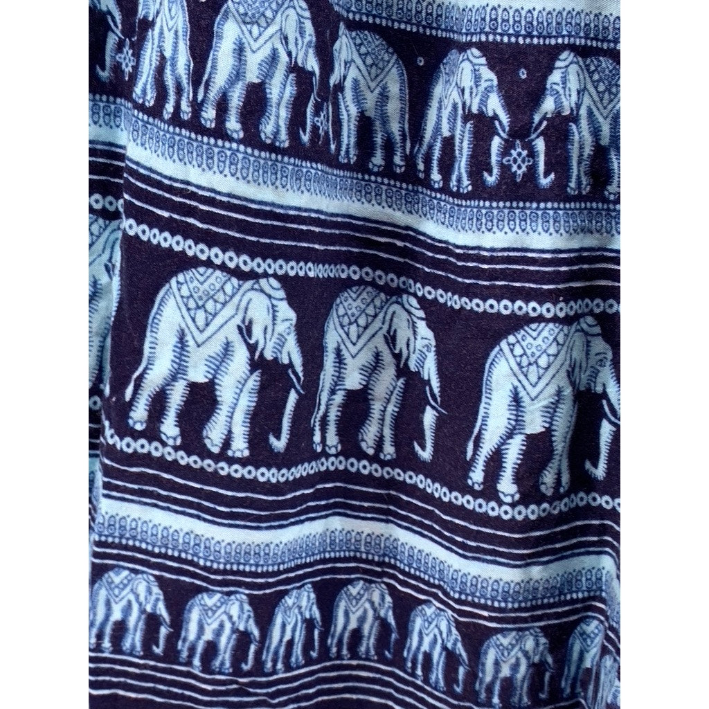 UNBRANDED Women's Blue Elephant Printed Pants SZ S