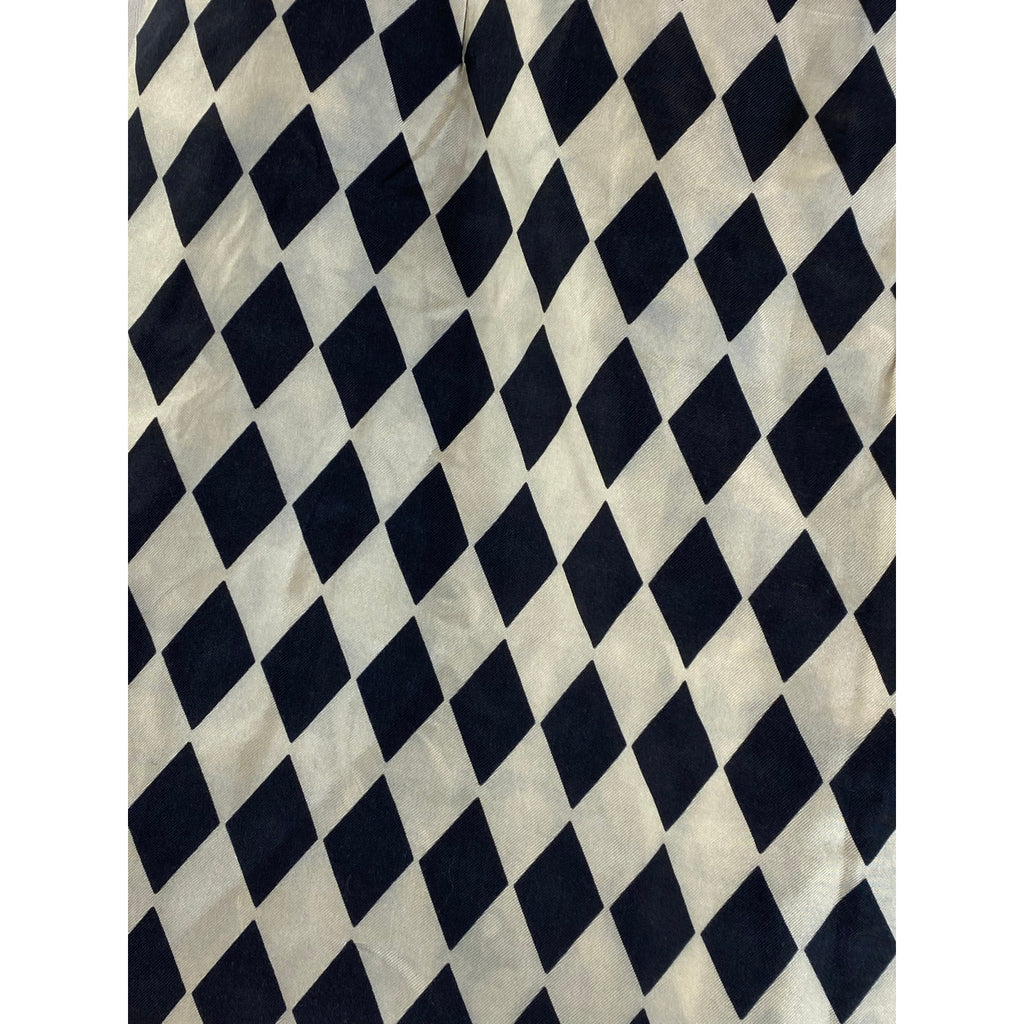 Women's Beige/Black Checkered Side-Zip Mini Skirt SZ S