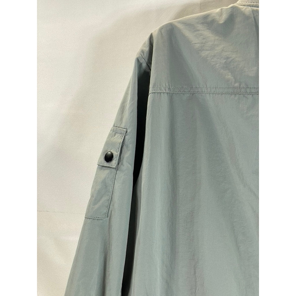 EDGAR + ASH Men's Gray Full-Zip Windbreaker Bomber Jacket SZ M