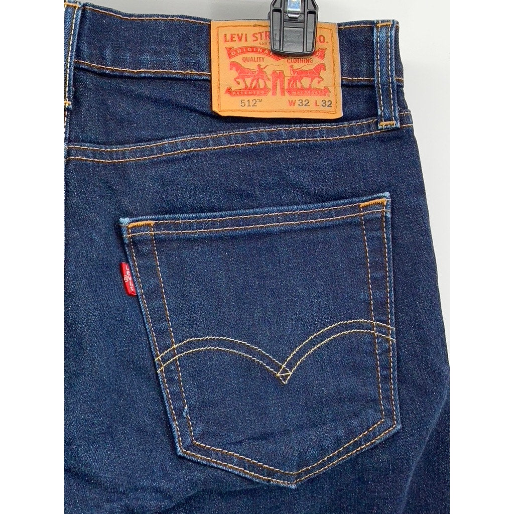 LEVI'S Men's 512 Indigo Denim Slim Tapered Regular-Fit Five-Pocket Jean SZ 32x32