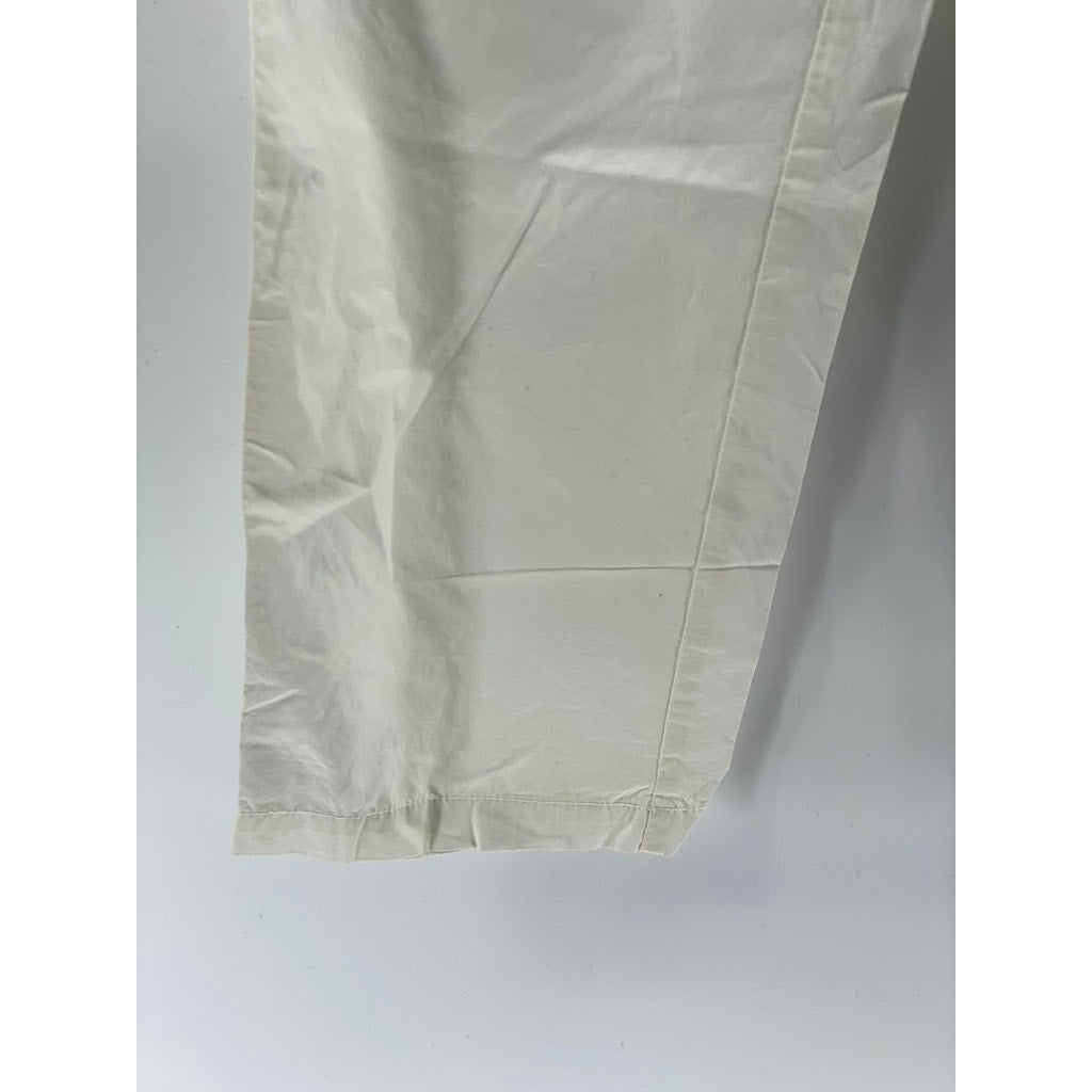BDG Women's White Drawstring Relaxed-Fit Straight-Leg Pull-On Pants SZ S