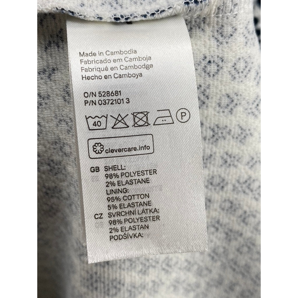 H&M Women's Square Print Textured Crewneck Sleeveless Bodycon Midi Dress SZ M