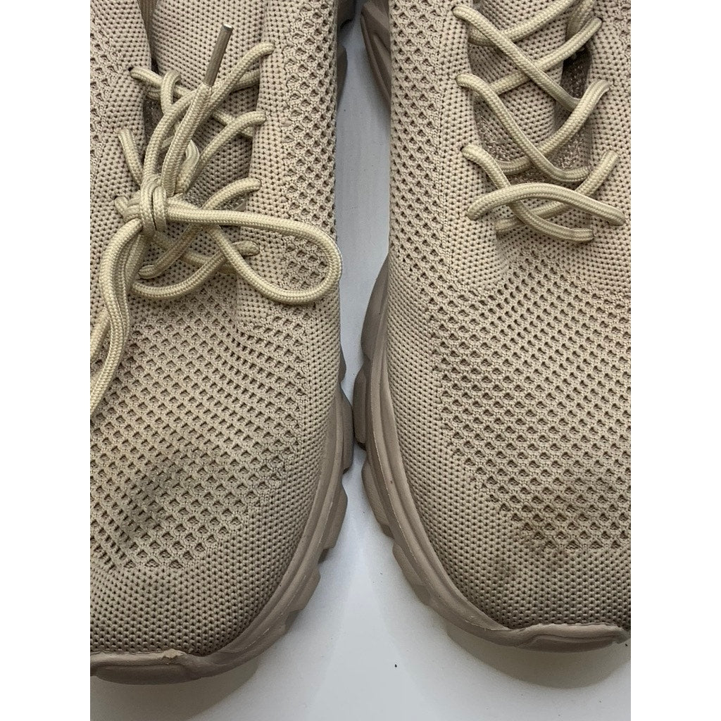 UNBRANDED Women's Tan Mesh Knit Sneakers SZ 10.5
