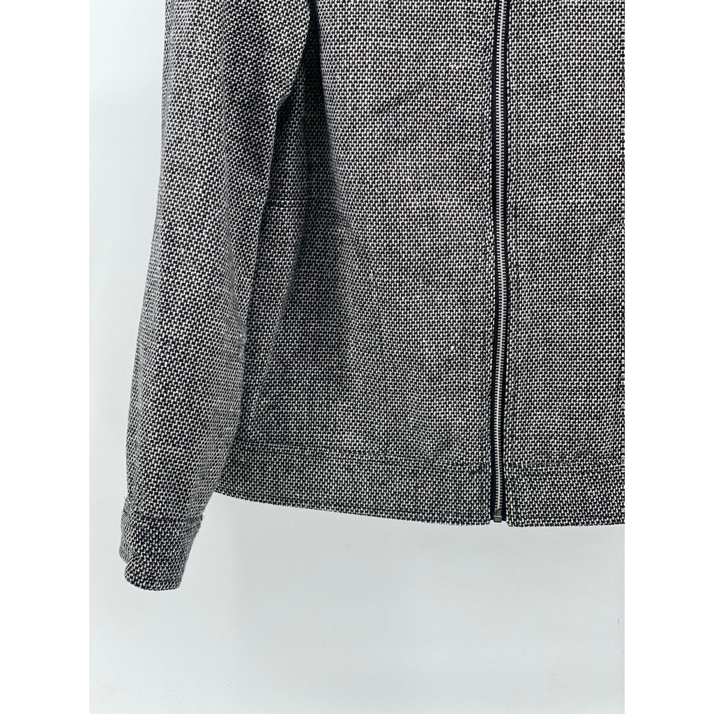 ASOS DESIGN Men's Gray Wool Look Textured Harrington Zip-Up Collared Jacket SZ S