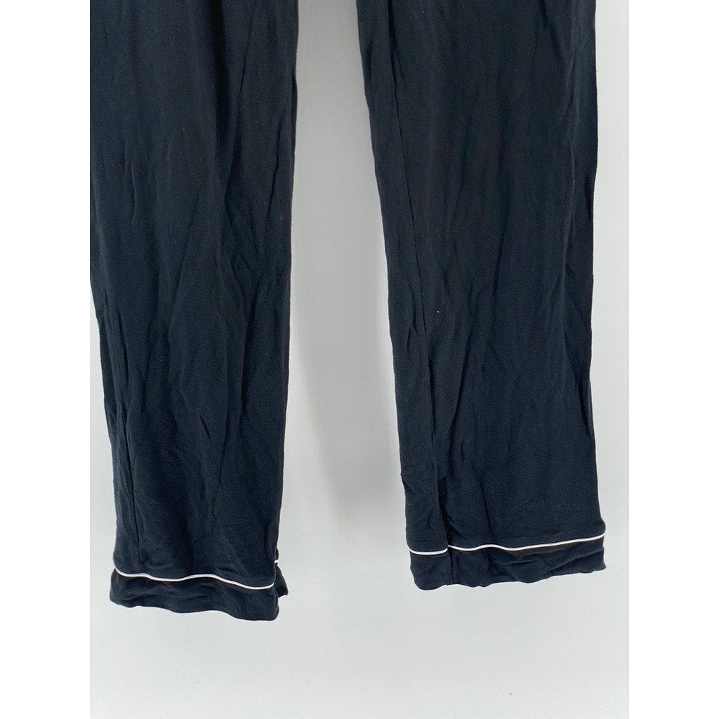 UNBRANDED Women's Black Pull-On Relaxed-Fit Straight Leg Pajama Pant SZ S