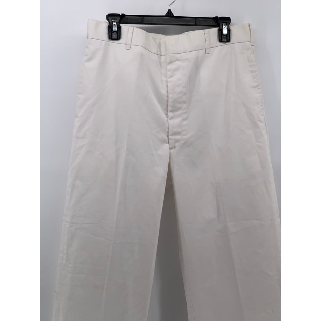 DSCP BY BREMEN BOWDON Men's White Solid Regular-Fit Wide-Leg Pants SZ 34