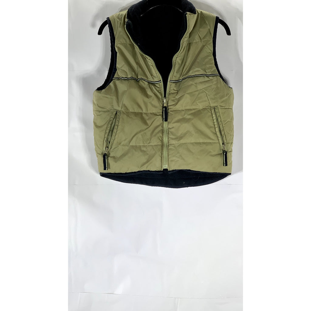 IN CROWD Women's Vintage Tan-Black Reversible Sleeveless Vest SZ M