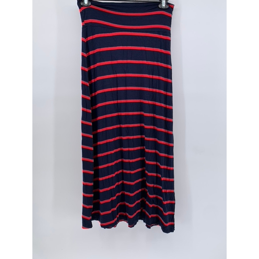 PROMESA Womens Red & Blue Striped Soft Relaxed Skirt SZ M