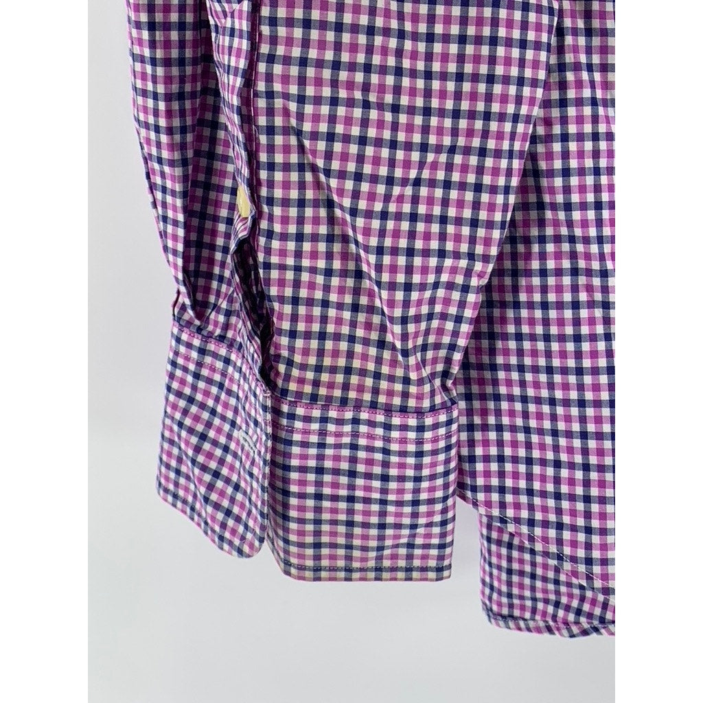 POLO RALPH LAUREN Men's Pink-Navy Gingham Button-Up Long Sleeve Shirt SZ 2XL