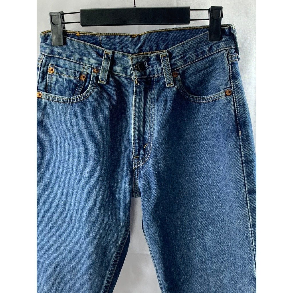 LEVI'S Women's Dark Blue Denim 534 04 Vintage Distressed Slim-Leg Jeans SZ 27X34