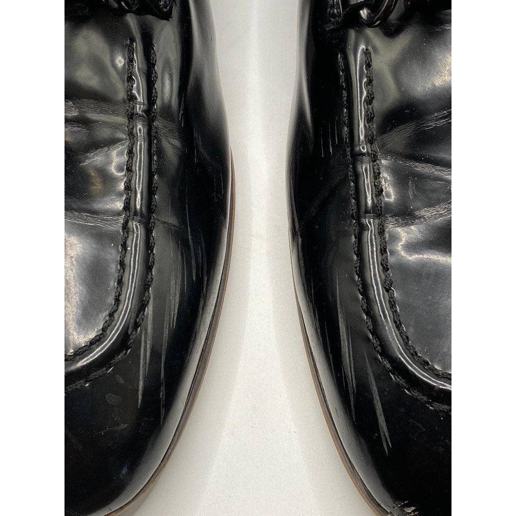 ASOS Men’s Black Faux Patent Leather Horsebit Slip-On Loafers SZ 6