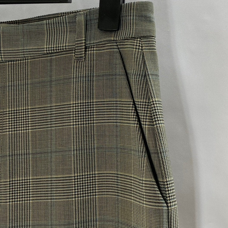 & OTHER STORIES Women's Tan-Gray Plaid Straight Wide-Leg Dress Pant SZ 34(US4)