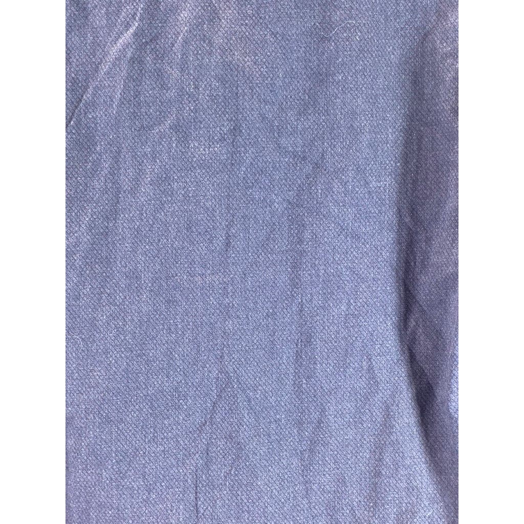 STITCH NOTE Men's Navy Egyptian Cotton Button-Down Long Sleeve Shirt SZ L