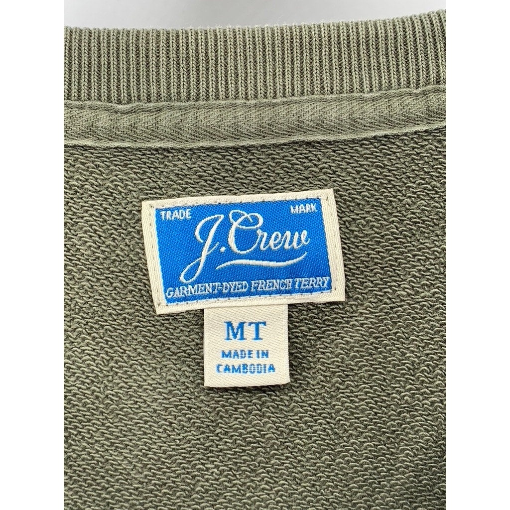 J.CREW Men's Tall Vintage Olive Green Crewneck Long Sleeve Sweatshirt SZ MT