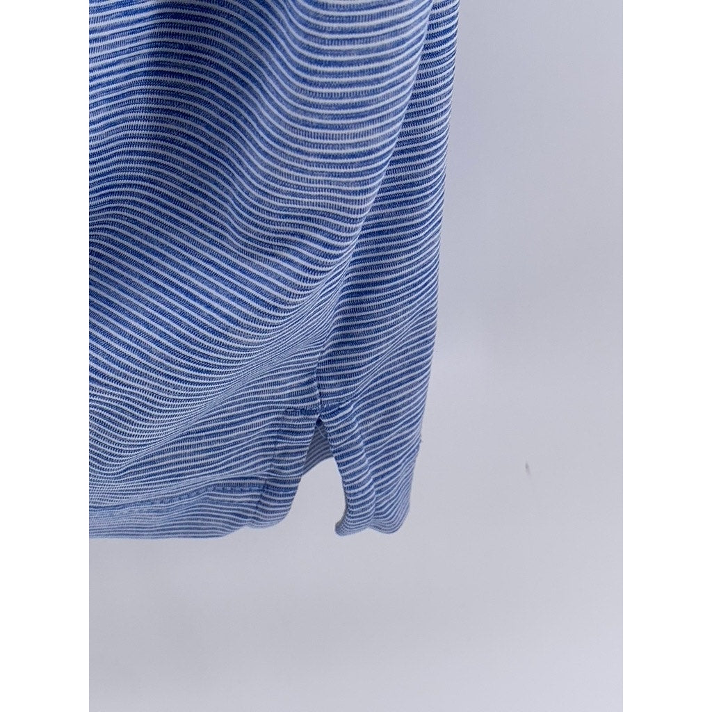 WALTER HAGEN Men's Blue Micro Striped Short Sleeve Golf Shirt SZ XL