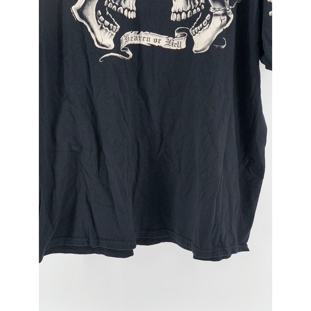 LIQUID BLUE Men's Black Grunge Graphic Crewneck Short Sleeve T-Shirt SZ 2XL