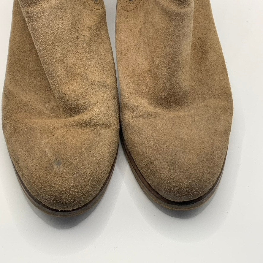 UNBRANDED Women's Brown Suede Round Toe Block Heel Ankle Bootie SZ 40 US 9