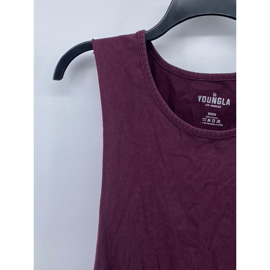 YOUNGLA Men's Plum Crewneck Pullover Sleeveless Casual Shirt SZ M
