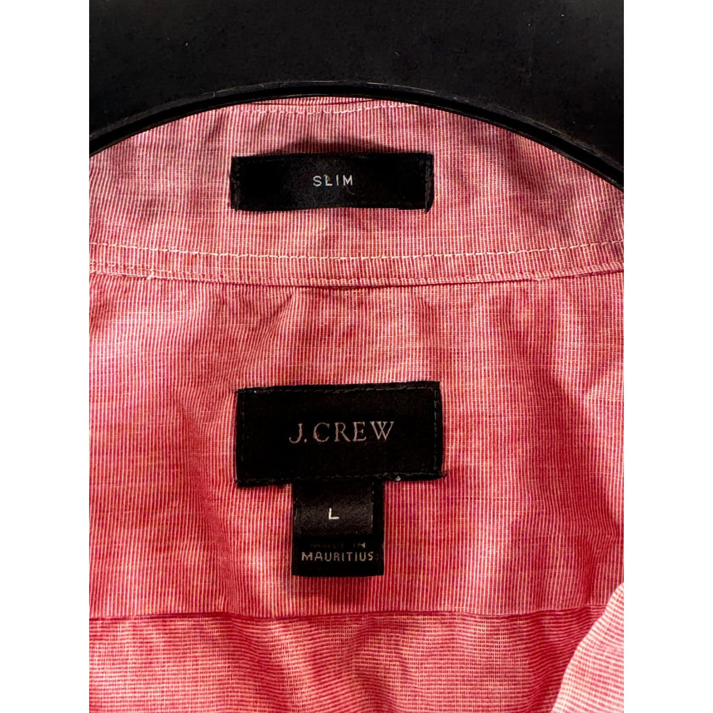 J. CREW Men's Red Slim-Fit Cotton Button-Up Long Sleeve Shirt SZ L