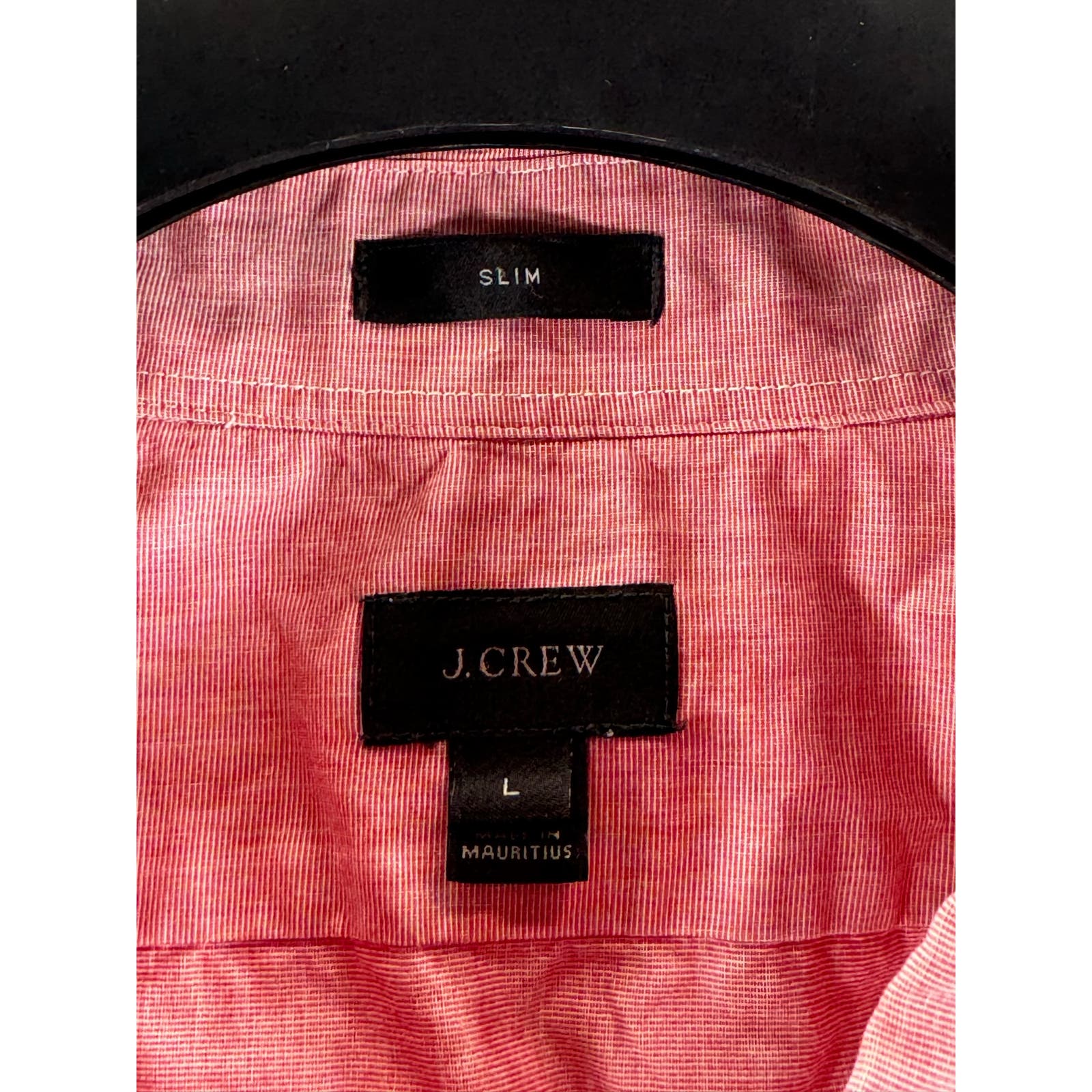 J. CREW Men's Red Slim-Fit Cotton Button-Up Long Sleeve Shirt SZ L