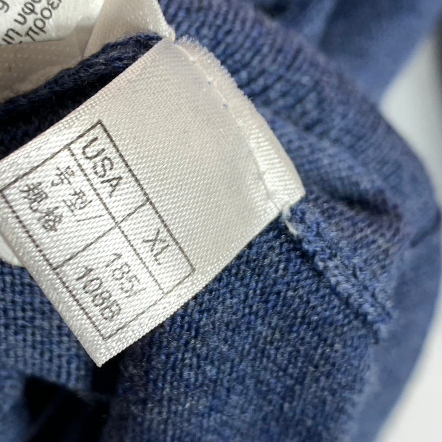 BROOKS BROTHERS Men's Blue Quarter-Zip Saxxon Wool Pullover Sweater SZ XL