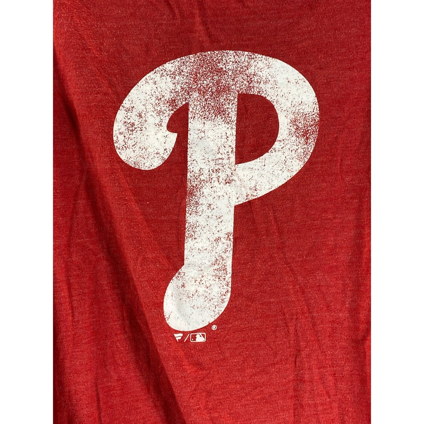 FANATICS Men's Red Crewneck Philadelphia Phillies Tri-Blend Logo T-Shirt SZ M