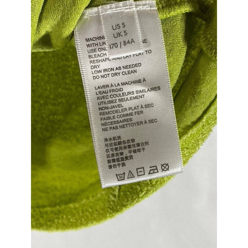 URBAN OUTFITTERS Women's Green Terry Ruched Spaghetti Strap Tank Top SZ S