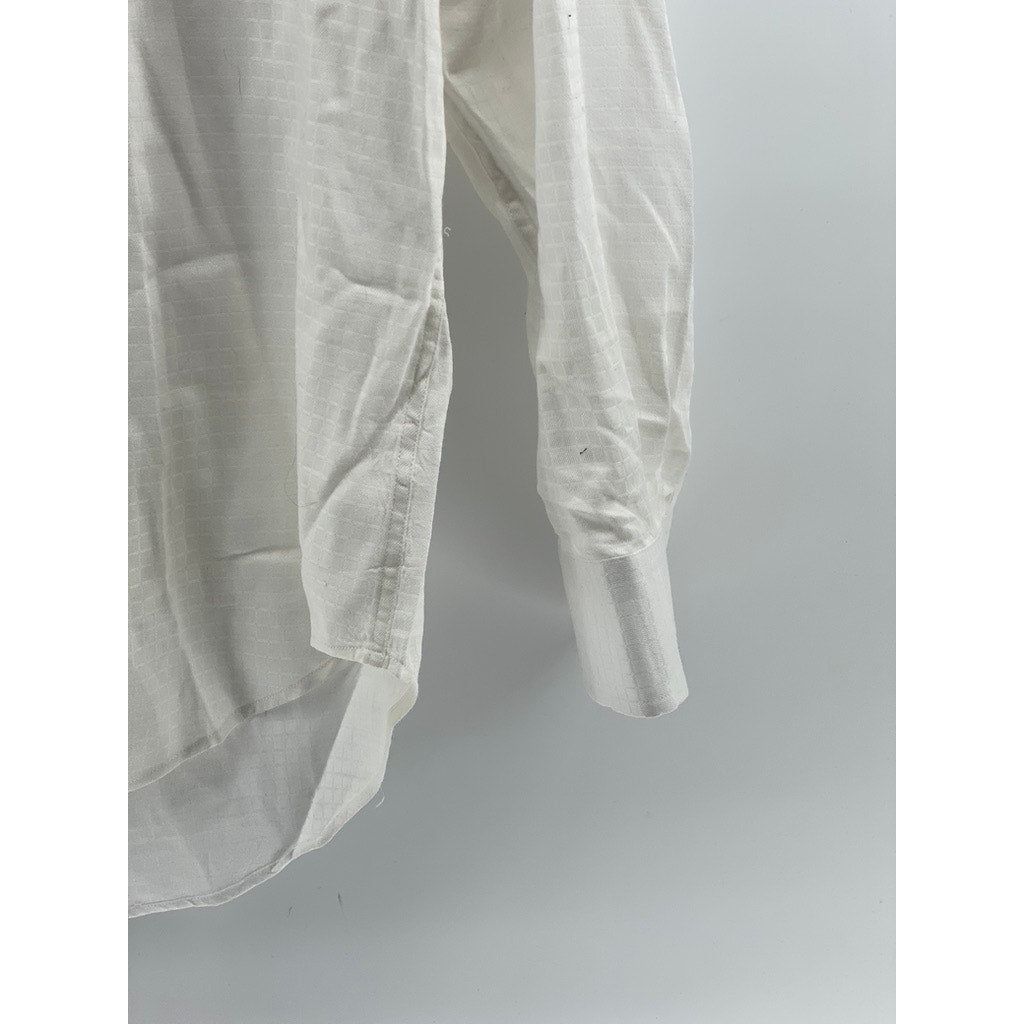 MONSIEUR BY GIVINCHY Men's Vintage White Regular-Fit Button-Up Shirt SZ 15.5