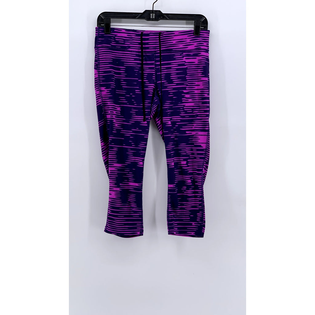 XERSION Women's Purple Printed Fitted Capri Leggings SZ M
