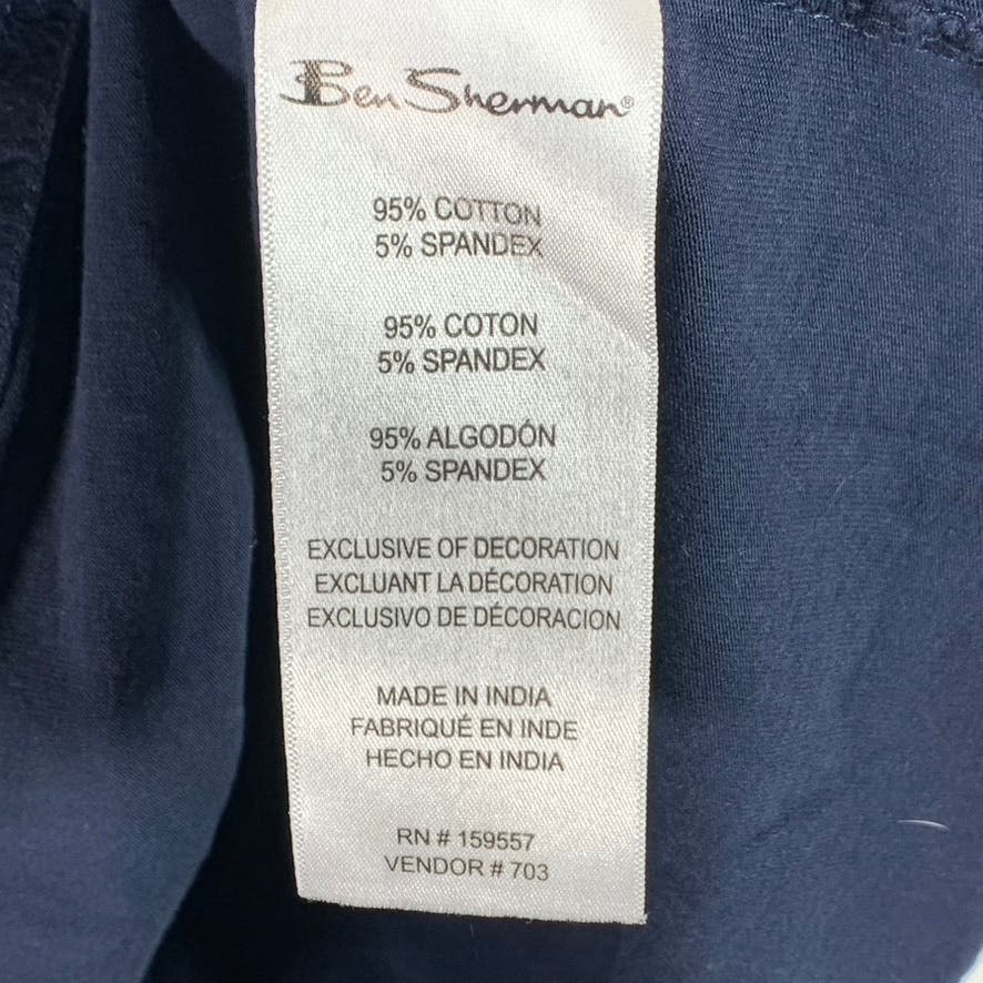 BEN SHERMAN Men's The Original Navy Striped Crewneck Short Sleeve T-Shirt SZ L