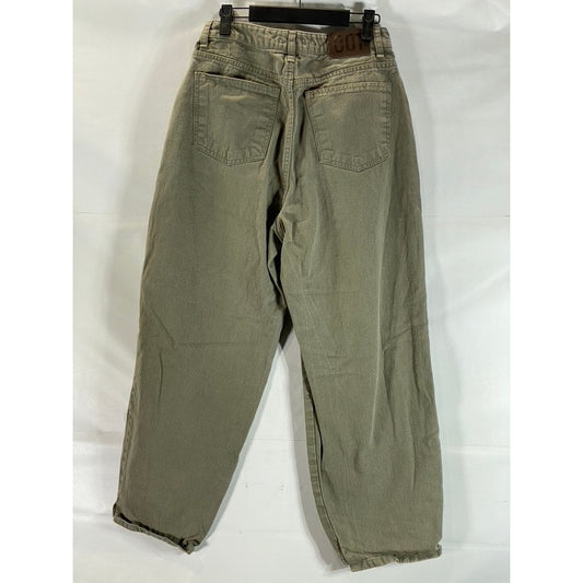 OOT Seoul Women's Army Green Five-Pocket Baggy Straight-Leg Jeans SZ L