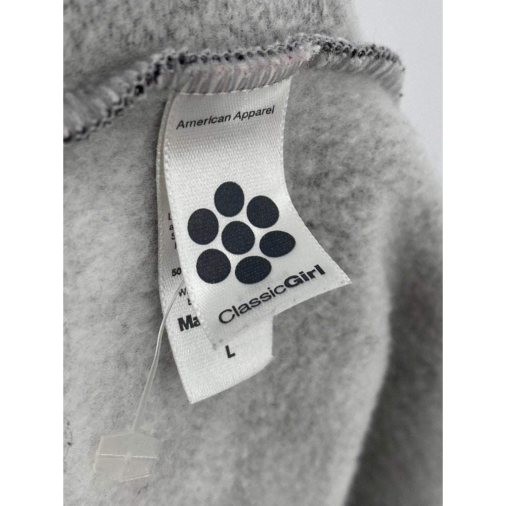 AMERICAN APPAREL Women's Charcoal Heather Fleece Casual Shorts SZ L