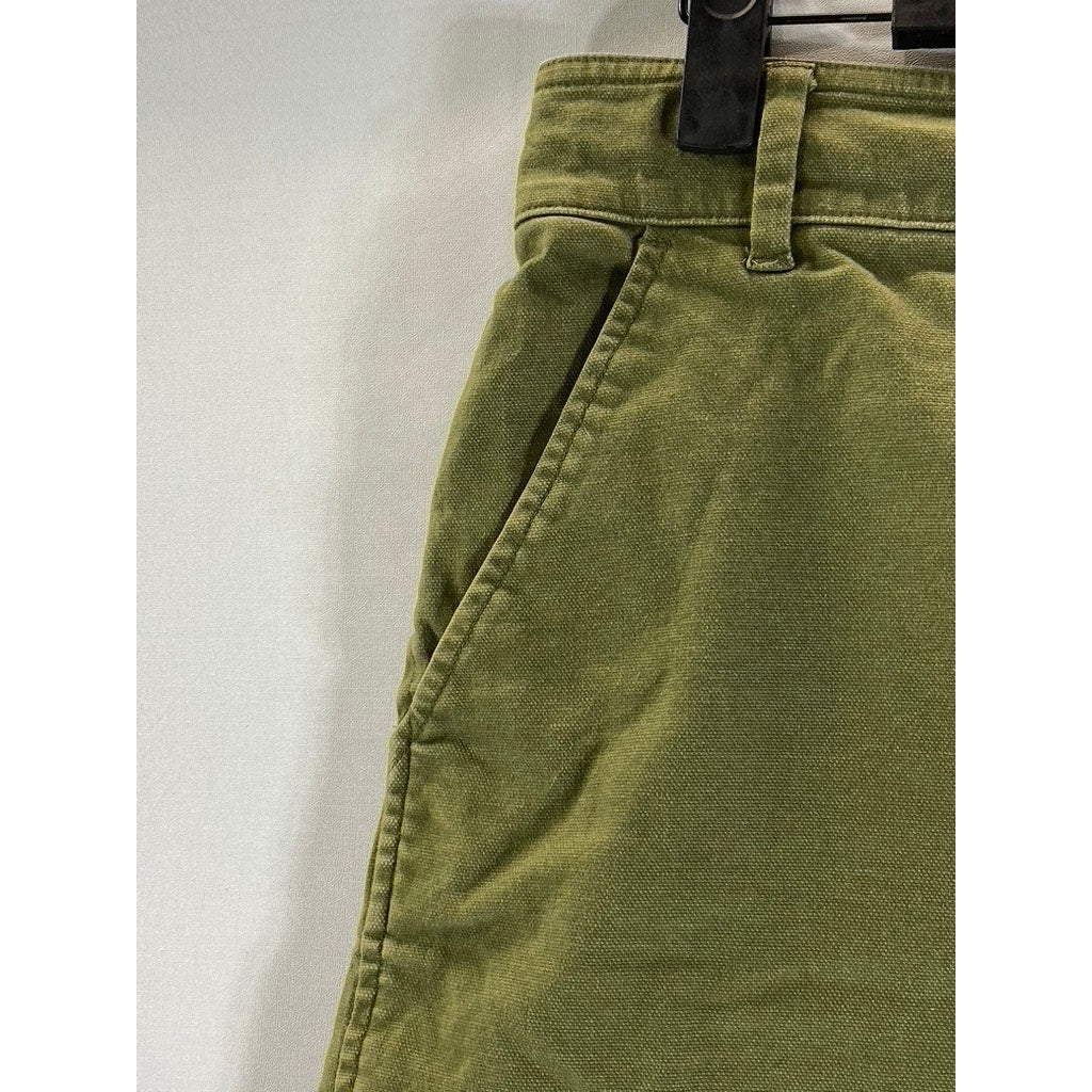 MADEWELL Women's Military Green Four-Pocket Raw-Hem Shorts SZ 28