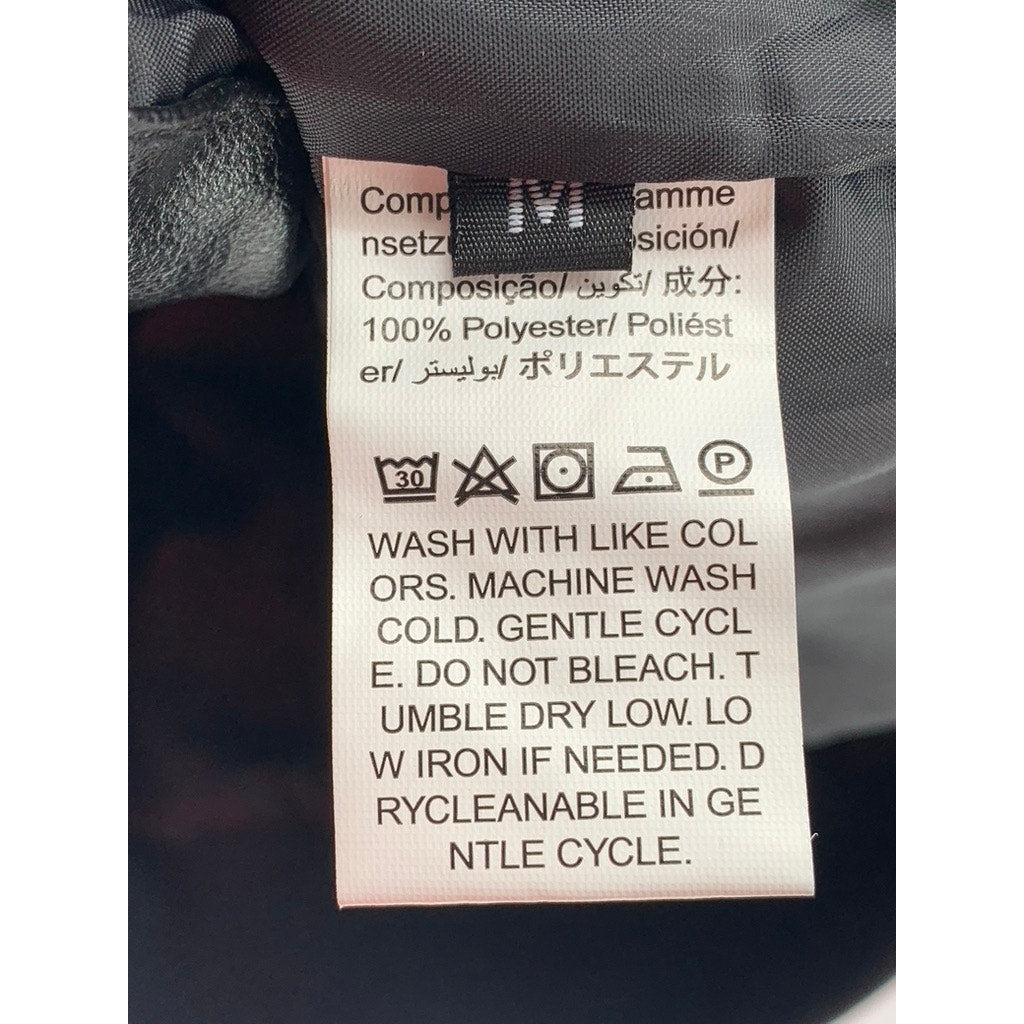 UNBRANDED Men's Black Faux Leather Zip-Up Jacket SZ M