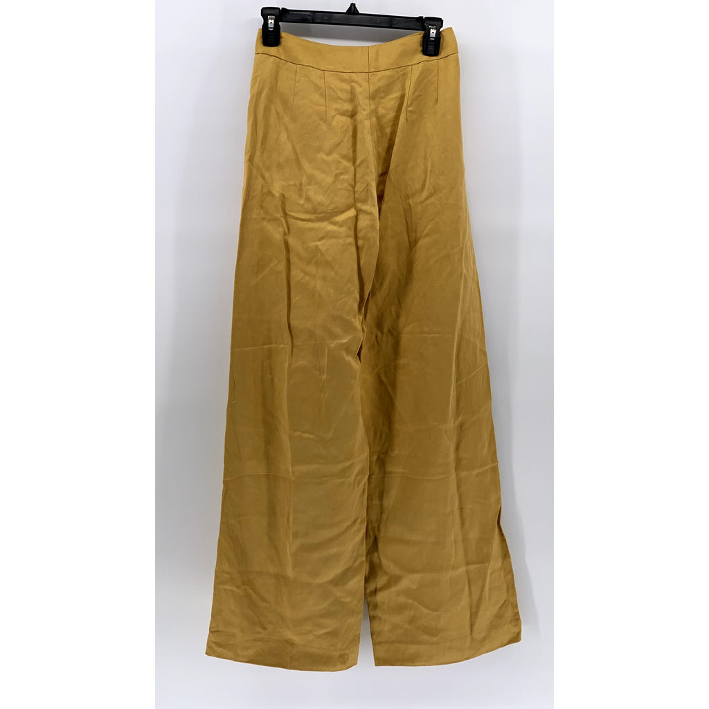 WILFRED FREE Women's Tan Solid Wide-Leg High-Rise Pants SZ 4