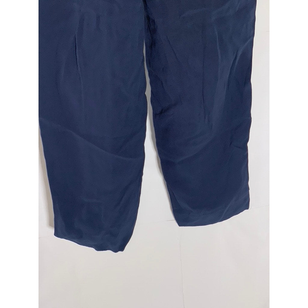 J.CREW Women's Blue/Yellow Double Stripe Crepe Pull-On Track Pants SZ 0
