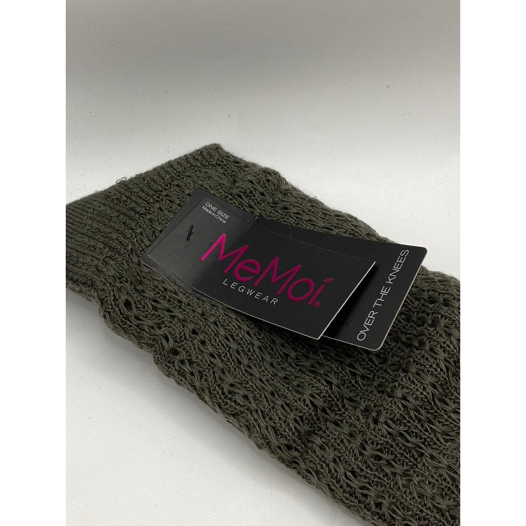 MEMOI Women's Castlerock Gray Vertical Stitch Knit Over-The-Knee Socks SZ OS