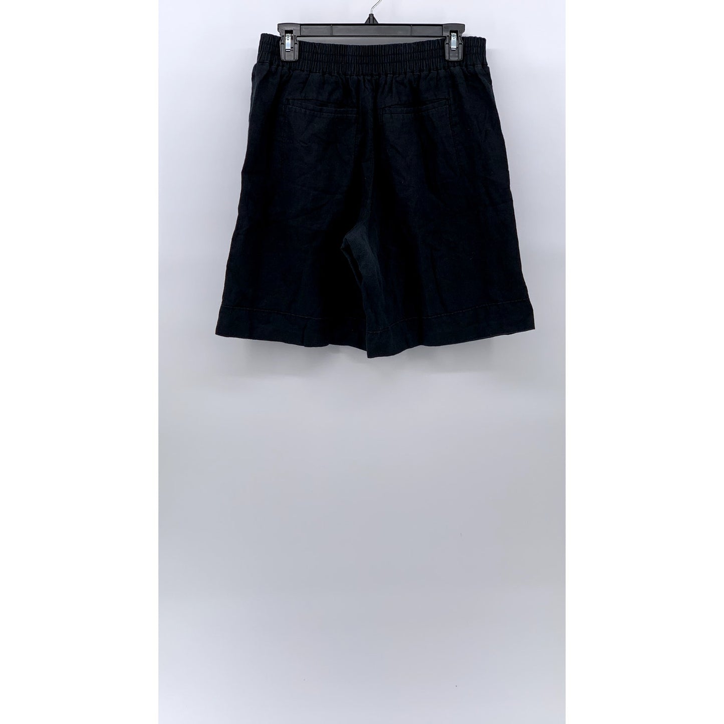 ATHLETA Women's Washed Black Playa Linen Bermuda Pull-On Casual Shorts SZ 8