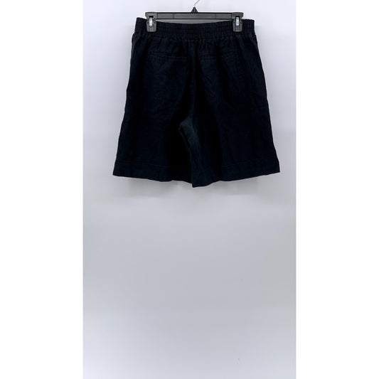 ATHLETA Women's Washed Black Playa Linen Bermuda Pull-On Casual Shorts SZ 8