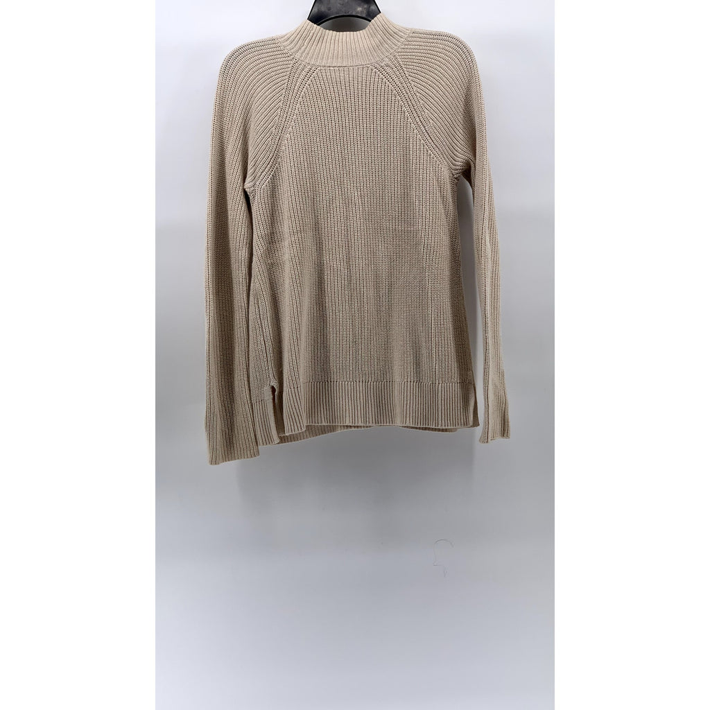 GAP Women's Beige Textured Turtleneck Knit Casual Regular-Fit Sweater SZ XS