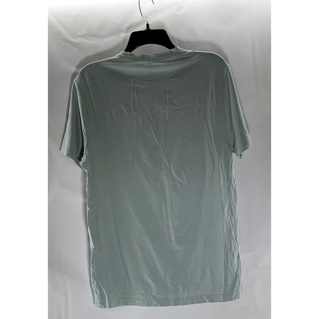 H&M Men's Light Blue Solid Slim-Fit Crewneck Short Sleeve T-Shirt SZ M