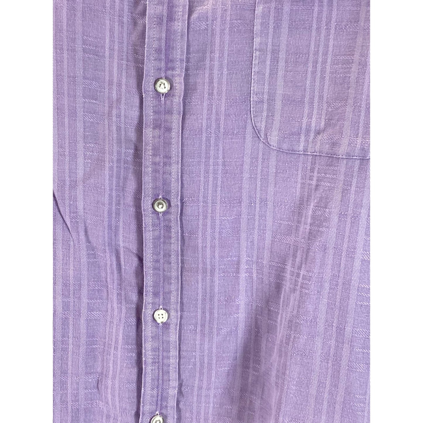 TASSO ELBA Island Men's Purple Linen-Blend Button-Up Short Sleeve Shirt SZ 2XL