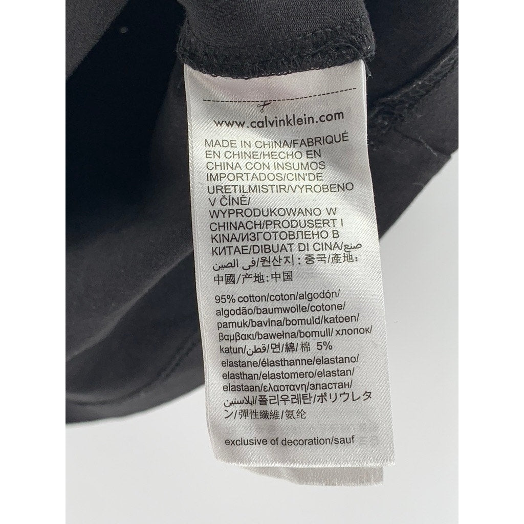 CALVIN KLEIN JEANS Women's Black Logo Institutional Baby T-Shirt SZ S